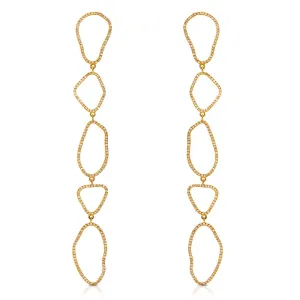 Organic Shape Long Drop Earrings