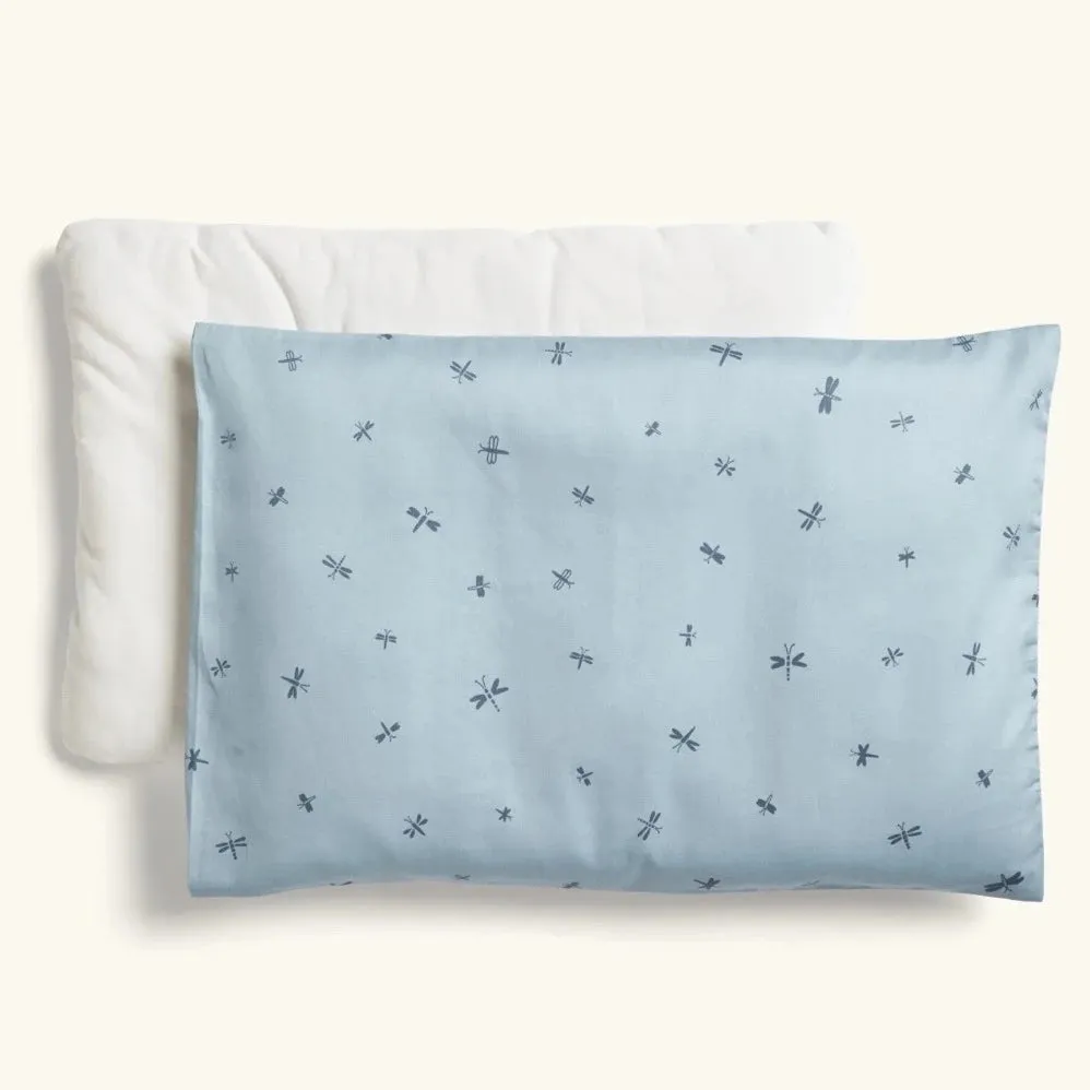 Organic Toddler Pillow   Case - Dragonflies