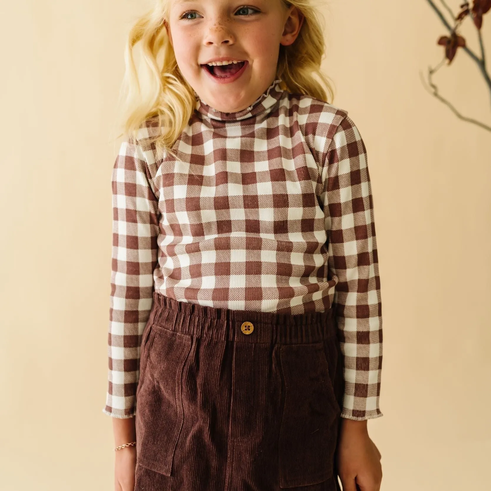 Organic Top and Corduroy Skirt Set - Plum