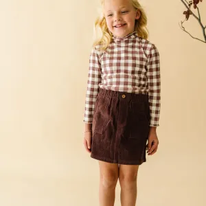 Organic Top and Corduroy Skirt Set - Plum