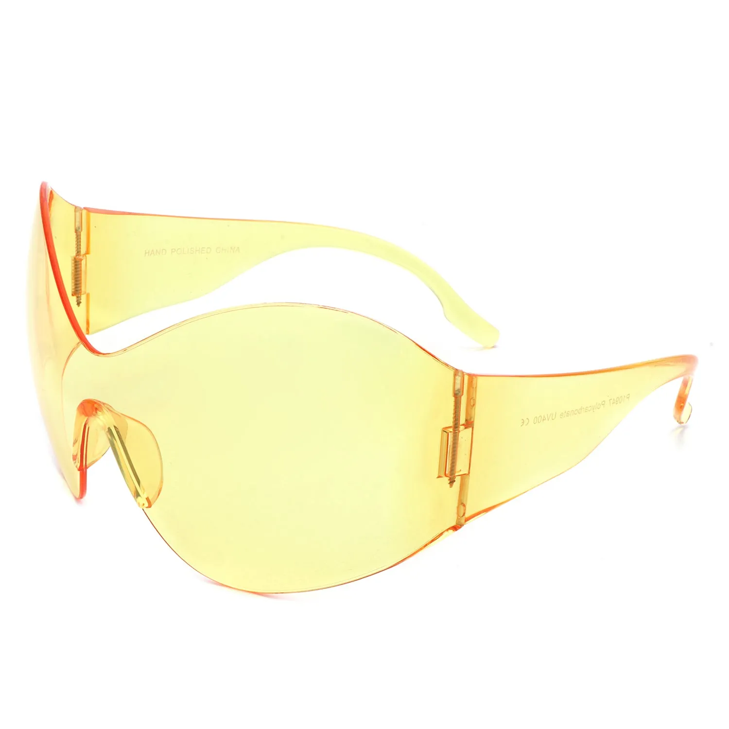 Oriel - Rimless Oversized Wraparound Shield Women Sunglasses