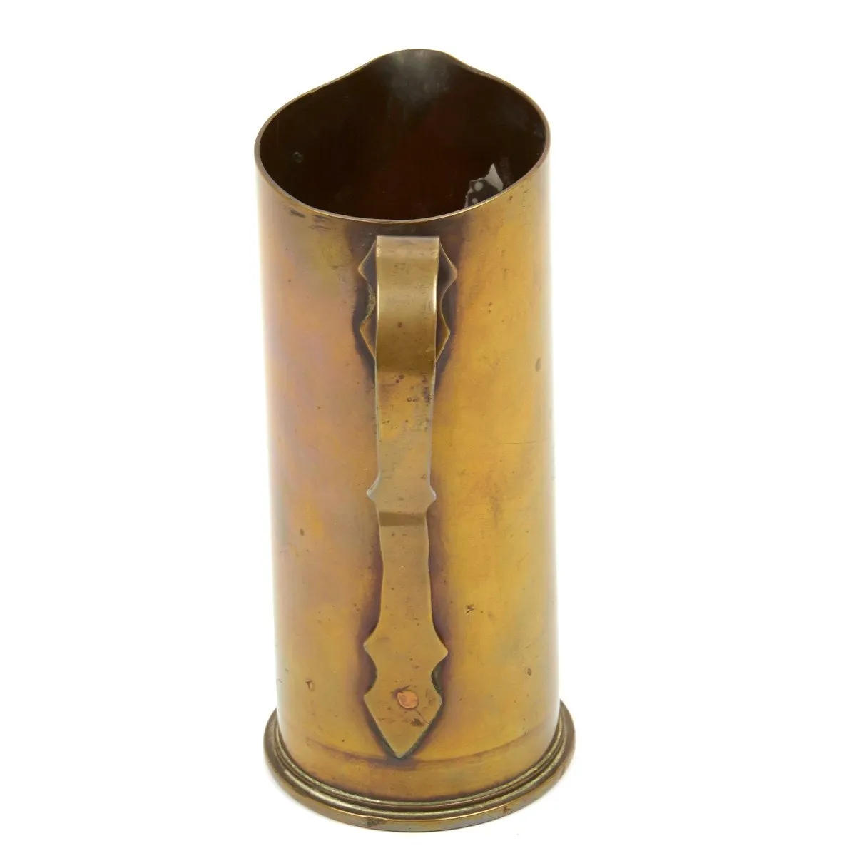 Original British WWI Trench Art Water Jug from 6 Pound Artillery Shell - Dated 1917