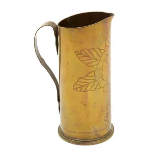 Original British WWI Trench Art Water Jug from 6 Pound Artillery Shell - Dated 1917