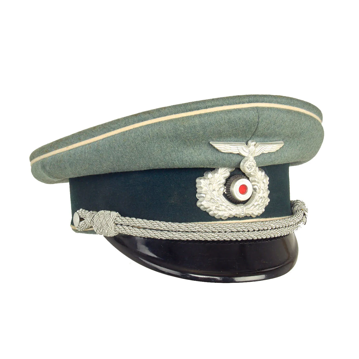 Original Excellent German WWII Army Heer Infantry Officer Schirmmütze Visor Cap by Bruno Görlich