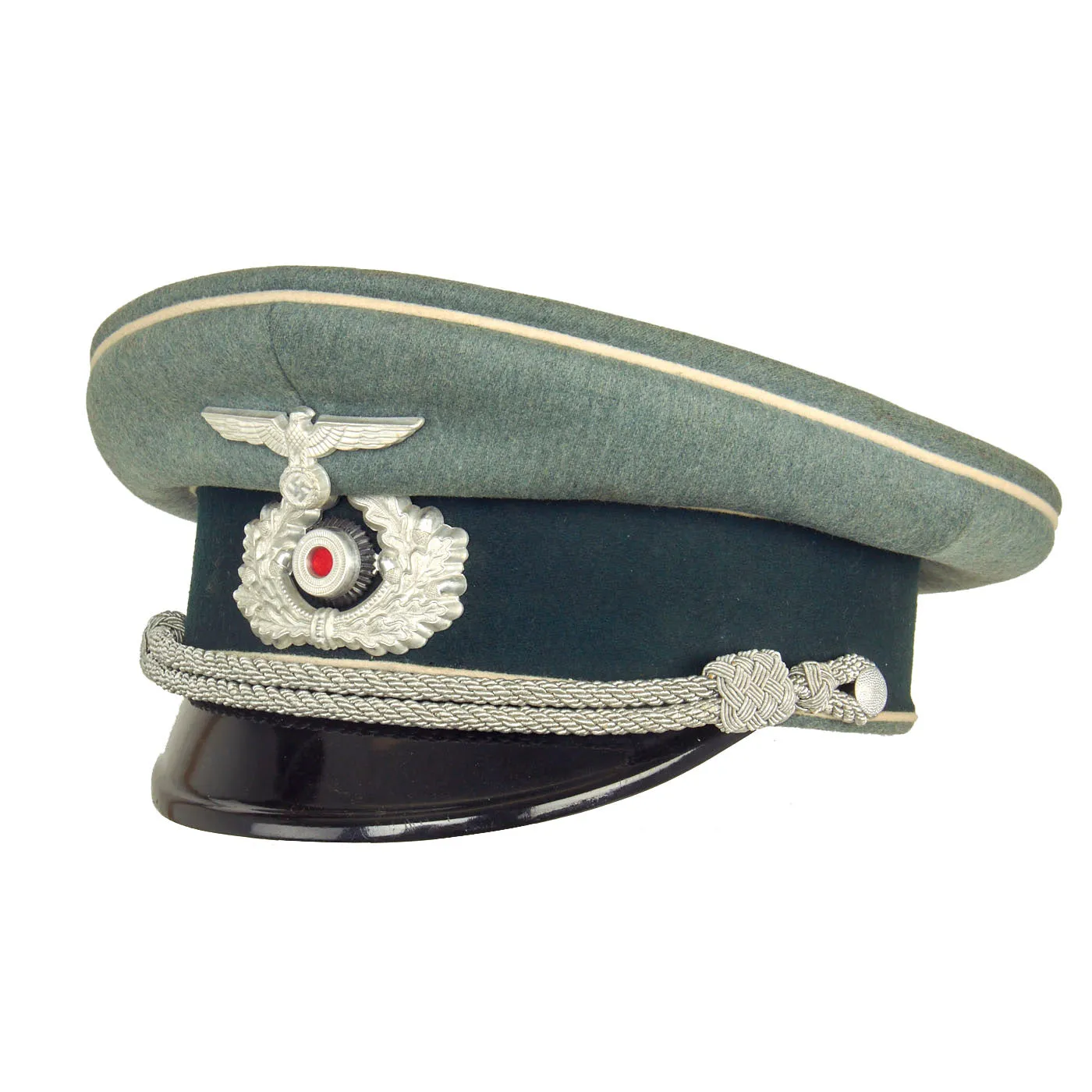 Original Excellent German WWII Army Heer Infantry Officer Schirmmütze Visor Cap by Bruno Görlich