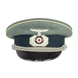 Original Excellent German WWII Army Heer Infantry Officer Schirmmütze Visor Cap by Bruno Görlich