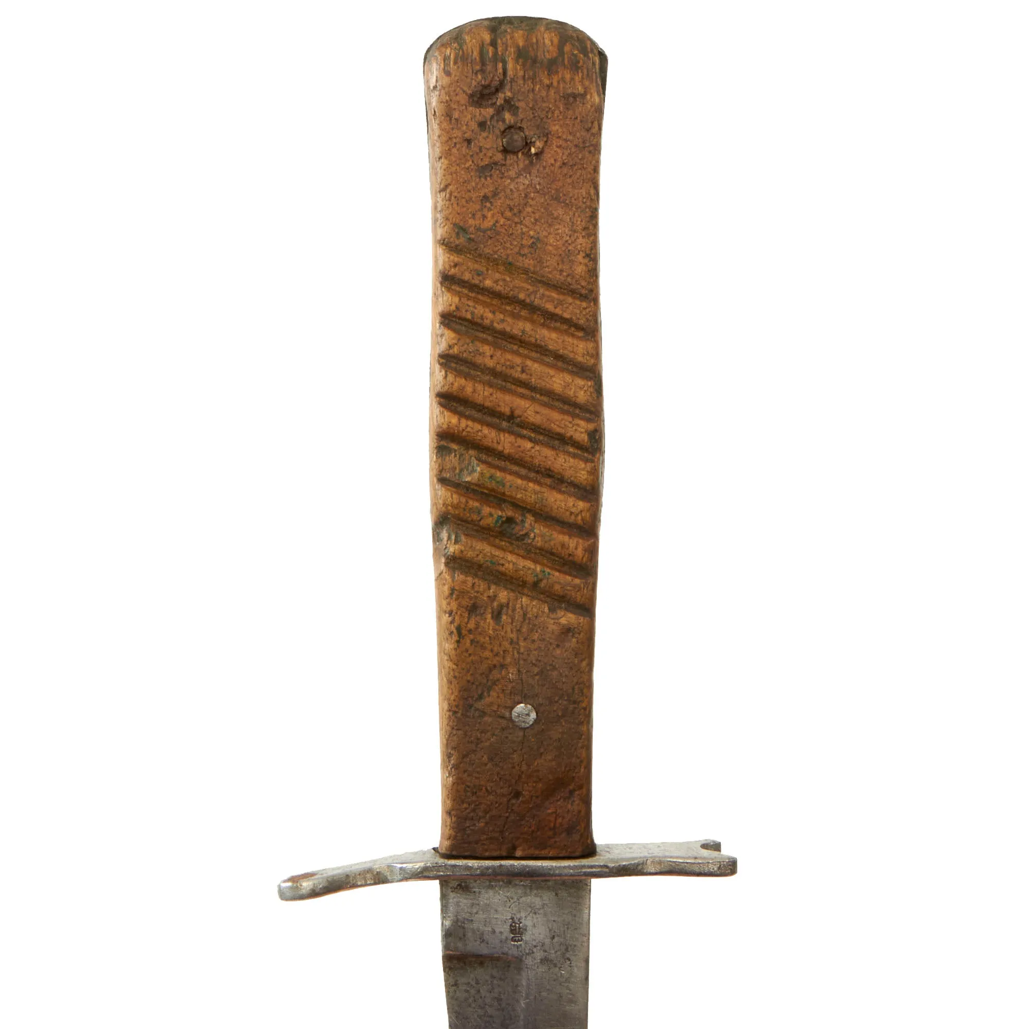 Original German WWI Trench Fighting Knife by DEMAG with WWII USGI Decorated Leather Belt Sheath