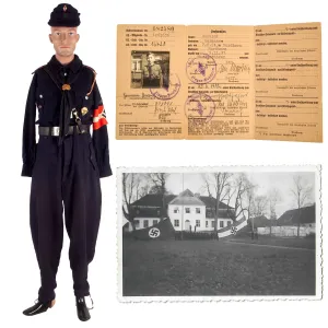 Original German WWII HJ National Youth Organization Complete West Kurhessen Blue Uniform Set with Named Documents & Photos