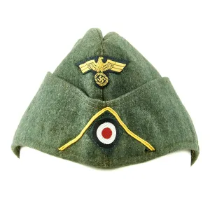 Original German WWII Kriegsmarine Coastal Artillery M38 Overseas Wool Cap size 58 1/2