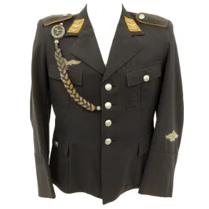 Original German WWII Luftwaffe Obergefreiter Flight Blouse Fliegerbluse Tunic with Marksmanship Lanyard