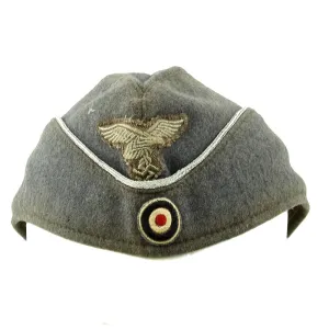 Original German WWII Luftwaffe Officer's M38 Overseas Wool Cap - Schiffchen