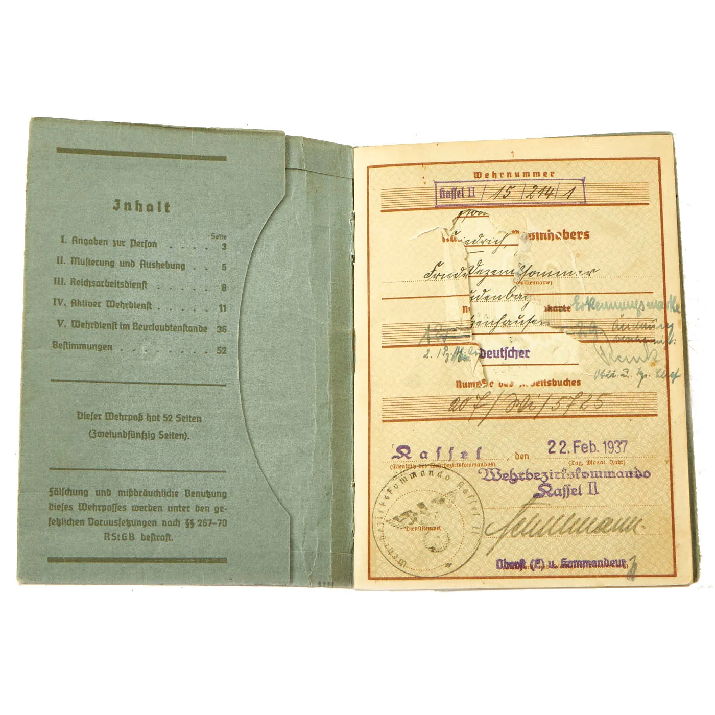 Original German WWII Massive Award & Document Grouping of Sanitäts-Feldwebel Friedrich Hofsommer of Panzerjäger - Abteilung 15