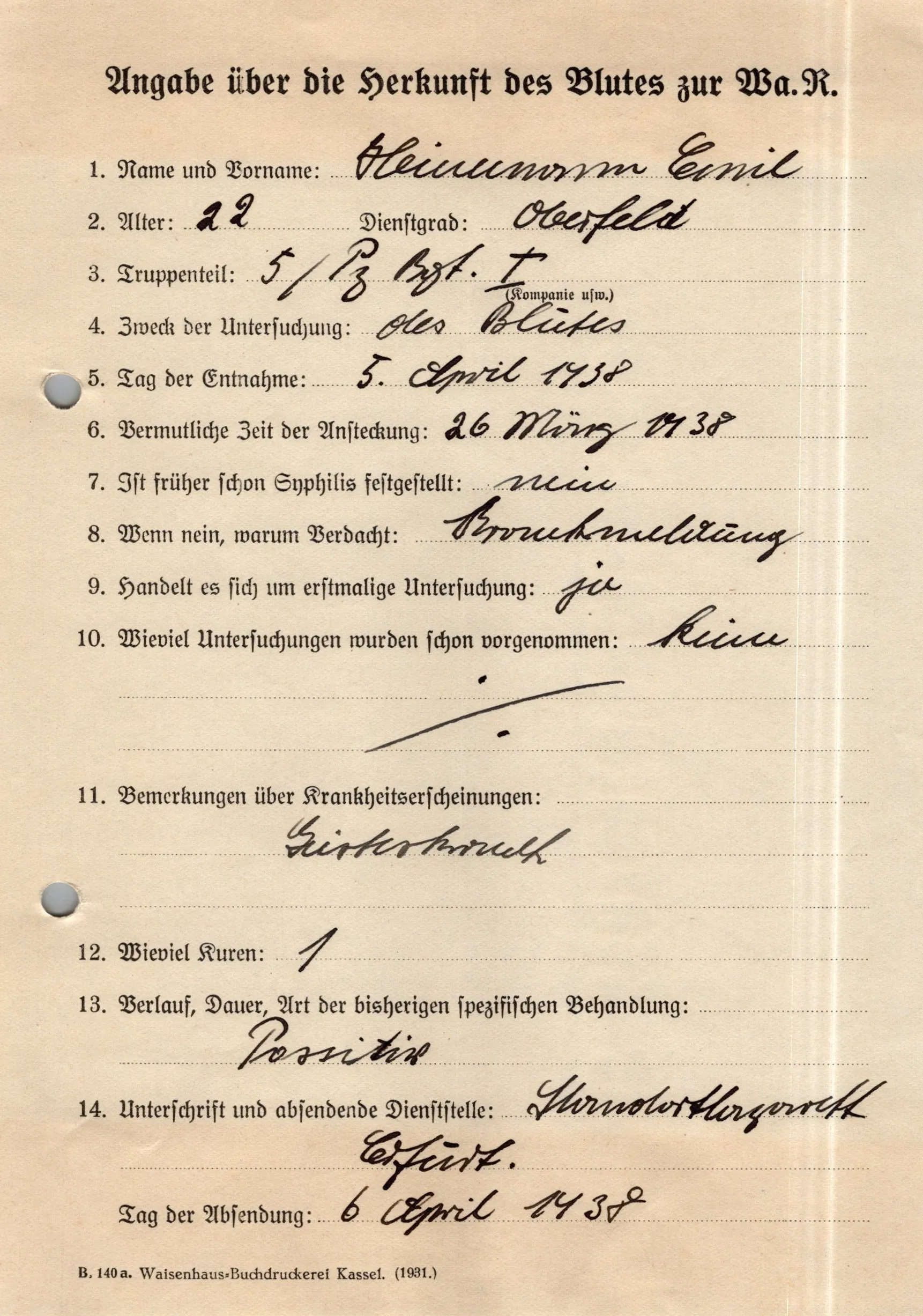 Original German WWII Massive Award & Document Grouping of Sanitäts-Feldwebel Friedrich Hofsommer of Panzerjäger - Abteilung 15