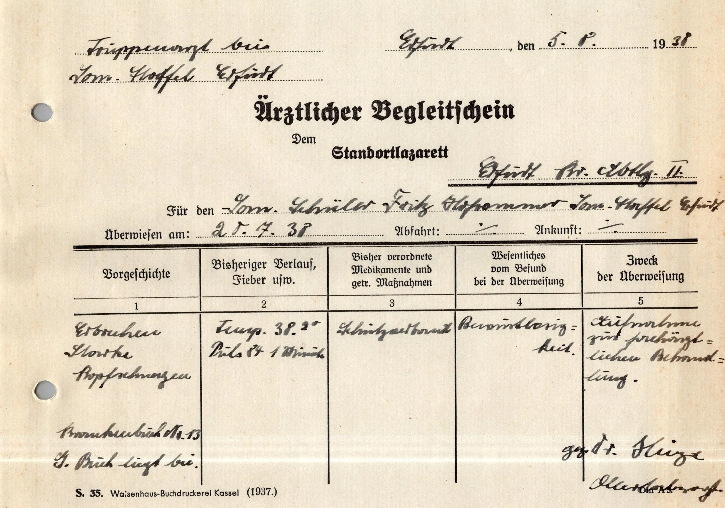 Original German WWII Massive Award & Document Grouping of Sanitäts-Feldwebel Friedrich Hofsommer of Panzerjäger - Abteilung 15