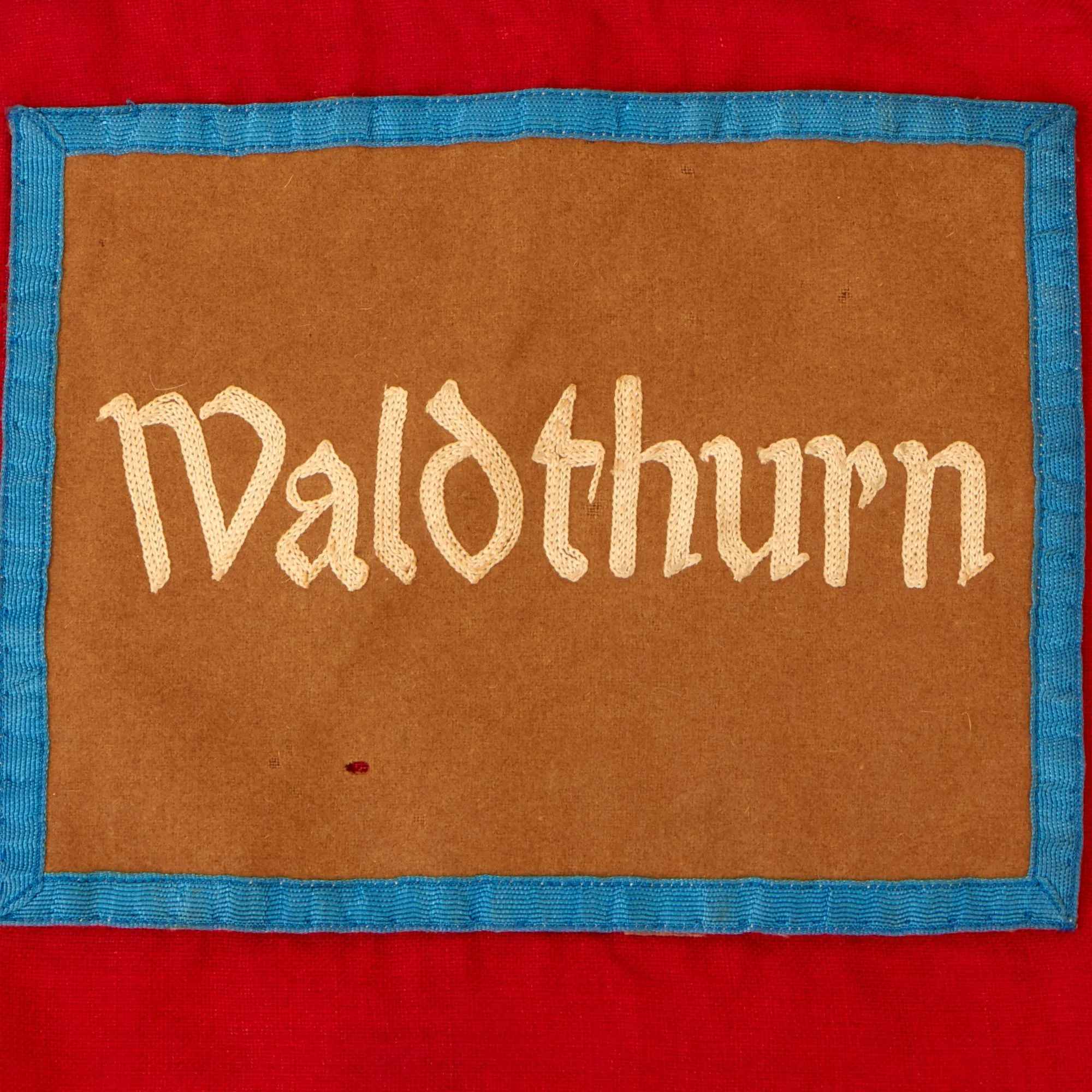 Original German WWII SA Sturmfahne Fringed Political Storm Flag marked Waldthurn with RZM Marked Hanger Rings - 46" x 54"