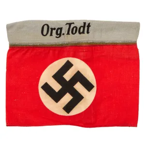 Original Rare German WWII NSDAP Organisation TODT Printed Armband