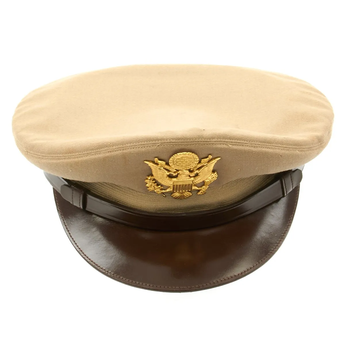 Original U.S. Korean War Army Officer Tropical Khaki Visor Cap by Philadelphia Uniform Co - dated 1951