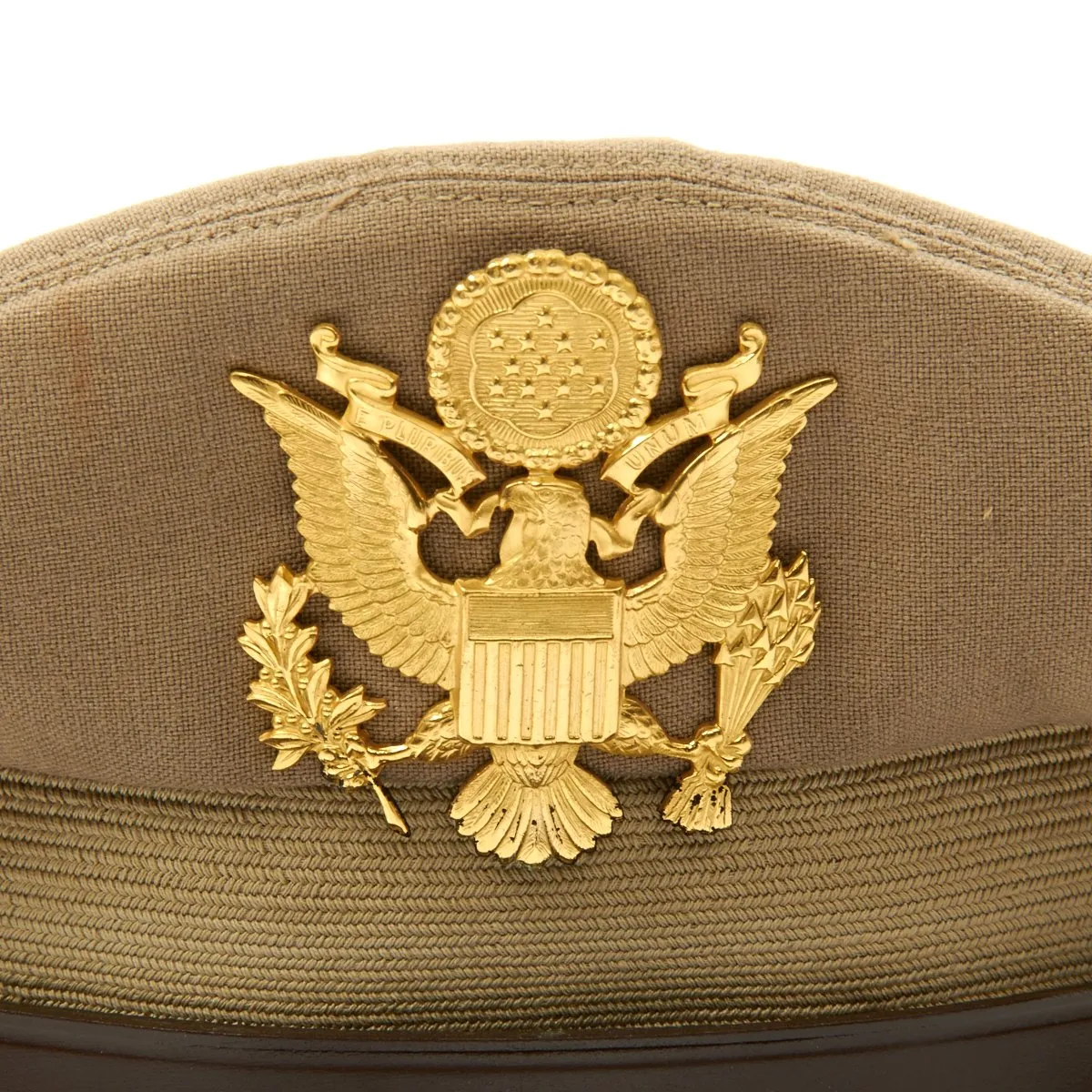 Original U.S. Korean War Army Officer Tropical Khaki Visor Cap by Philadelphia Uniform Co - dated 1951