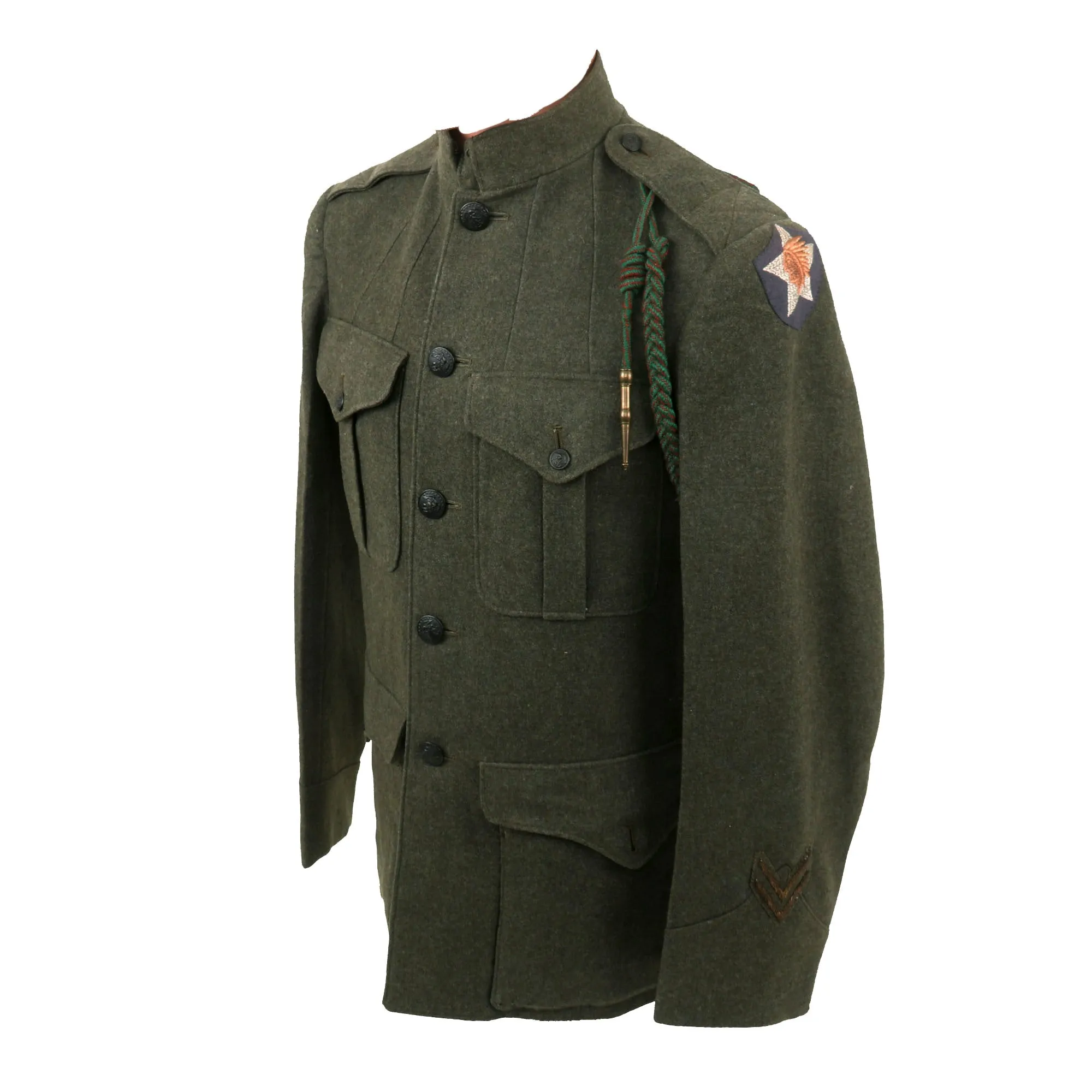 Original U.S. WWI US Marine Corps 6th Machine Gun Battalion P1917 Forest Green Uniform Set