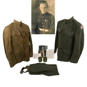 Original U.S. WWI US Marine Corps 6th Machine Gun Battalion P1917 Forest Green Uniform Set