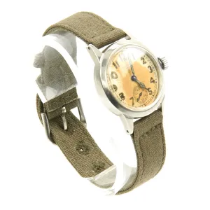 Original U.S. WWII Mid-War Army 17-Jewel Wrist Watch by Waltham - Fully Functional