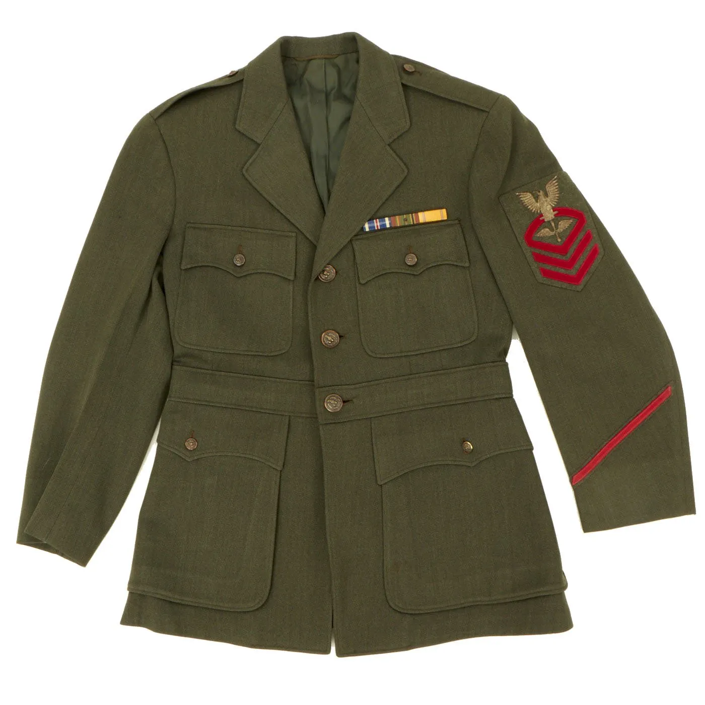 Original U.S. WWII Navy Chief Petty Officer Winter Working Uniform Jacket with Bullion Aviation Insignia - As Seen In Book