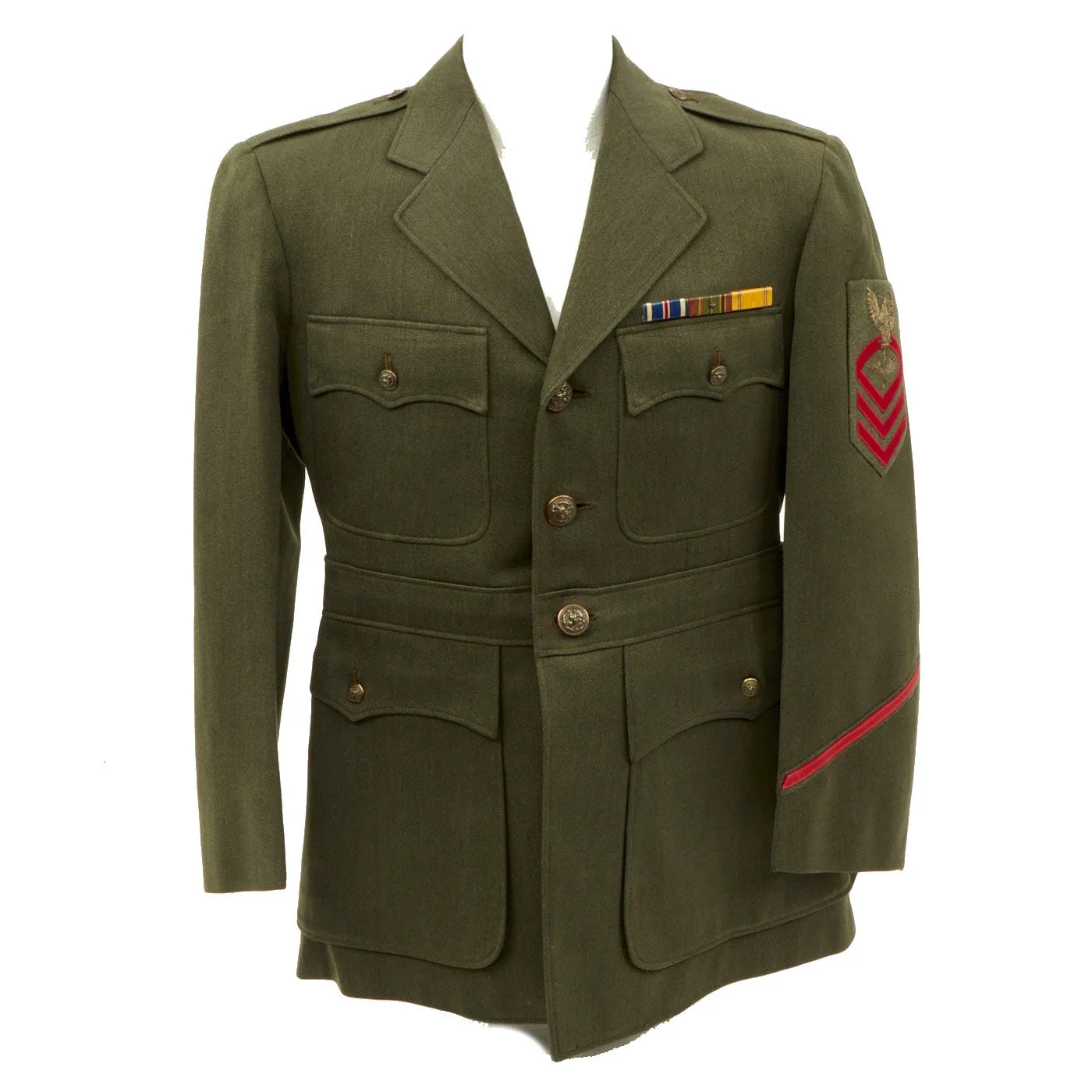 Original U.S. WWII Navy Chief Petty Officer Winter Working Uniform Jacket with Bullion Aviation Insignia - As Seen In Book