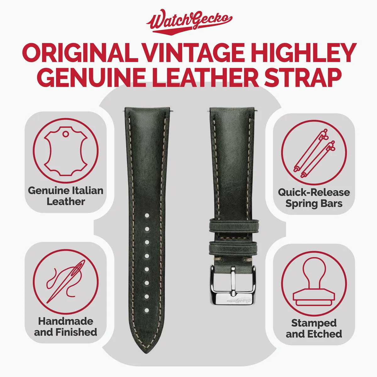 Original Vintage Highley Genuine Leather Watch Strap - Reef