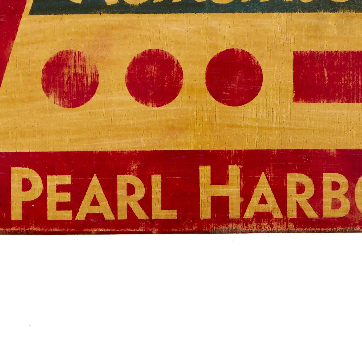 Original  WWII U.S. Homefront “Remember Pearl Harbor” Painted Wood License Plate - Wartime Economy Construction