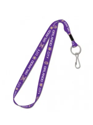 Orlando City SC WinCraft Two Tone Purple Gold Skull & Bones Keychain Lanyard