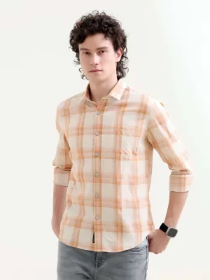 Orlin Spice Orange Checks Shirt