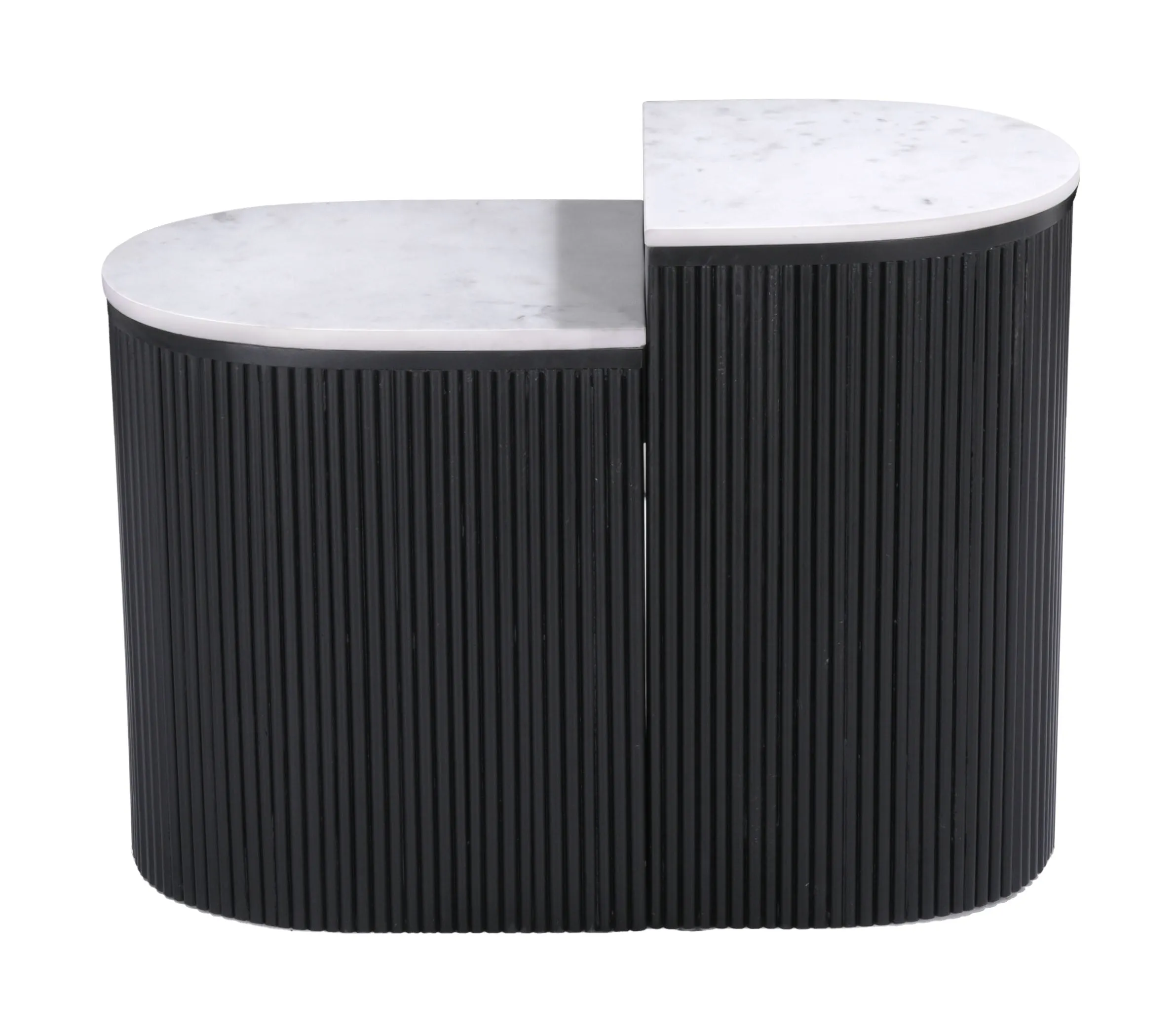 Ormara Side Table Set White & Black