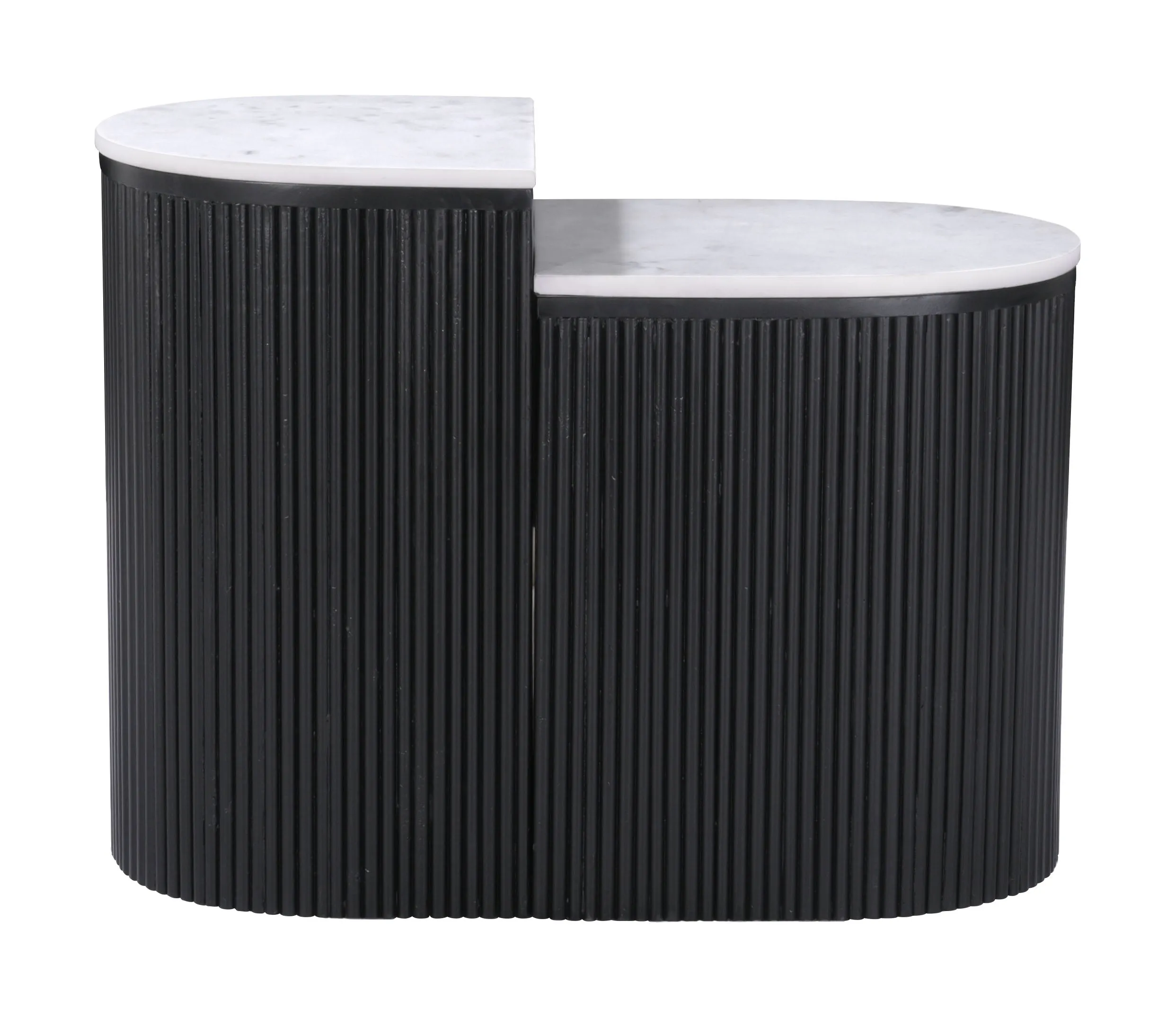 Ormara Side Table Set White & Black