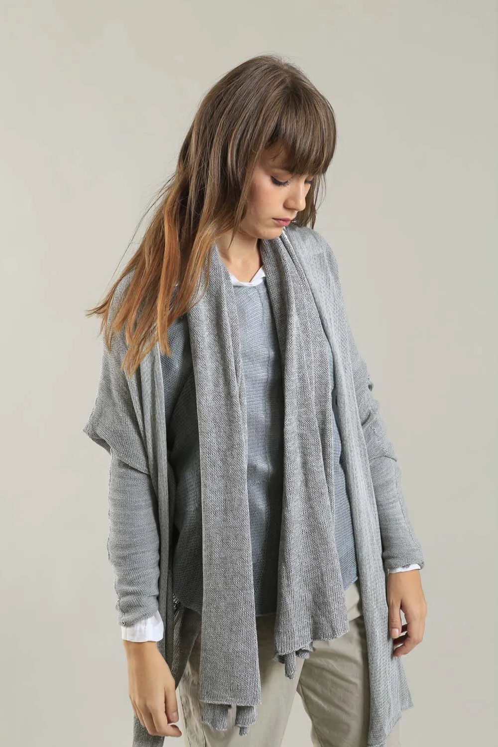 Orta Light Bamboo & Soy warm Cardigan - Fog Silver Grey