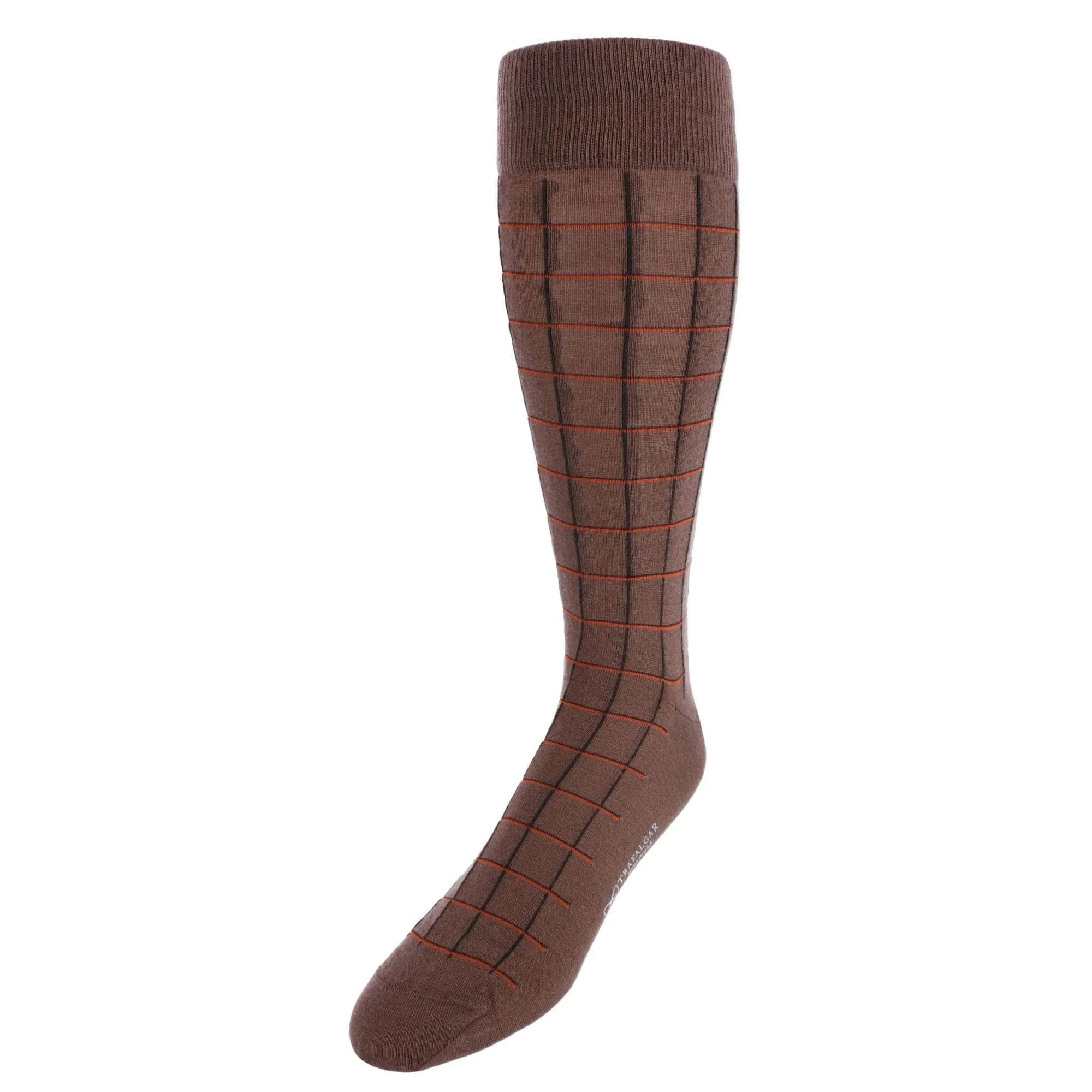 Oscar Windowpane Merino Wool Mid-Calf Socks