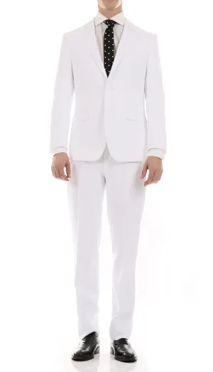 Oslo White Slim Fit Notch Lapel 2 Piece Suit