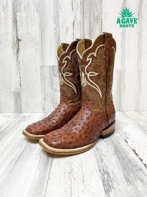 OSTRICH BRANDY | MEN SQUARE TOE WESTERN COWBOY BOOTS