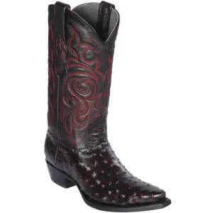 Ostrich Western Boots Black Cherry