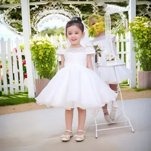 OT016 Yoliyolei Korean Floral Embroidery Top Girls Party Dresses Puffy Tulle Pearls Neckline Child Wedding Ceremony Birthday Dress