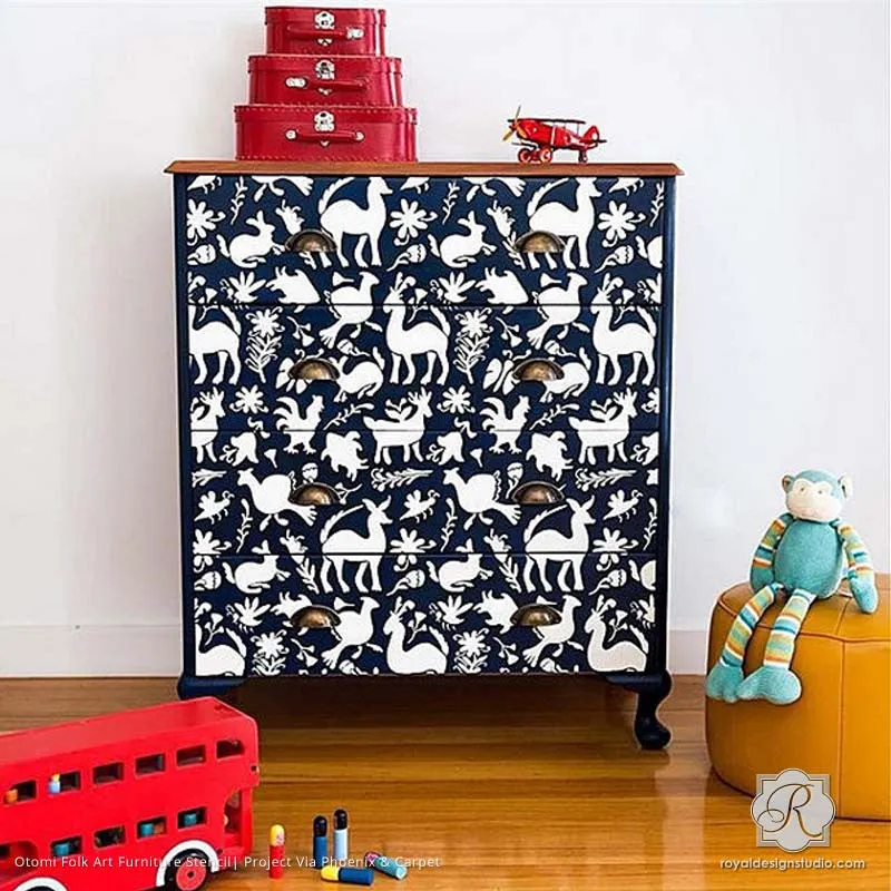 Otomi Folk Art Furniture Stencil