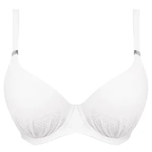 Ottawa White Moulded Gathered Bikini Top - Fantasie Swim