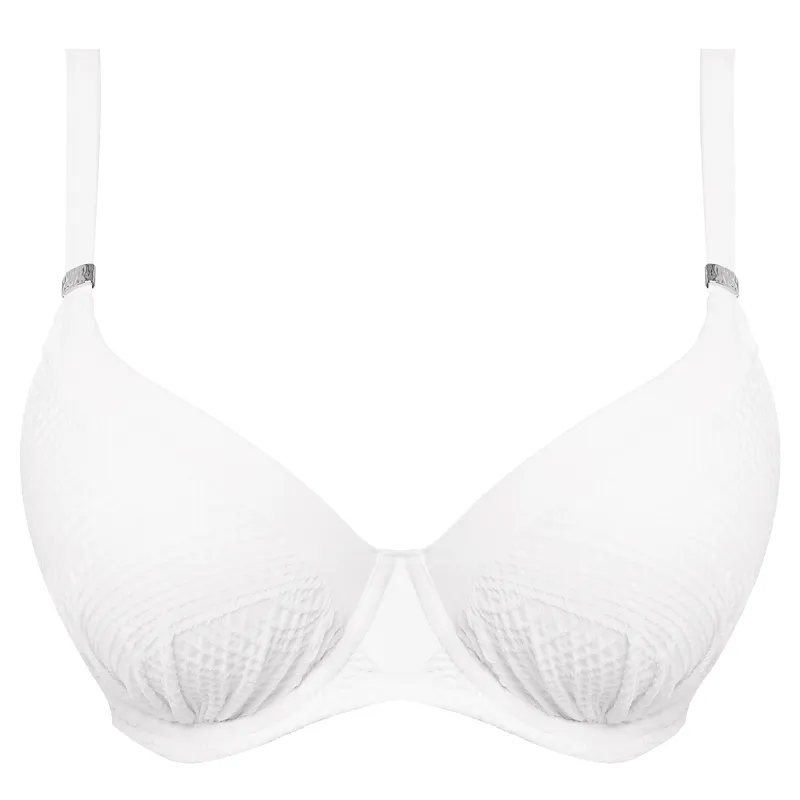 Ottawa White Moulded Gathered Bikini Top - Fantasie Swim