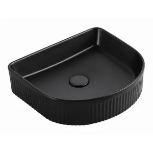 Otti Archie 415mm Fluted Above Counter Basin - Matte Black