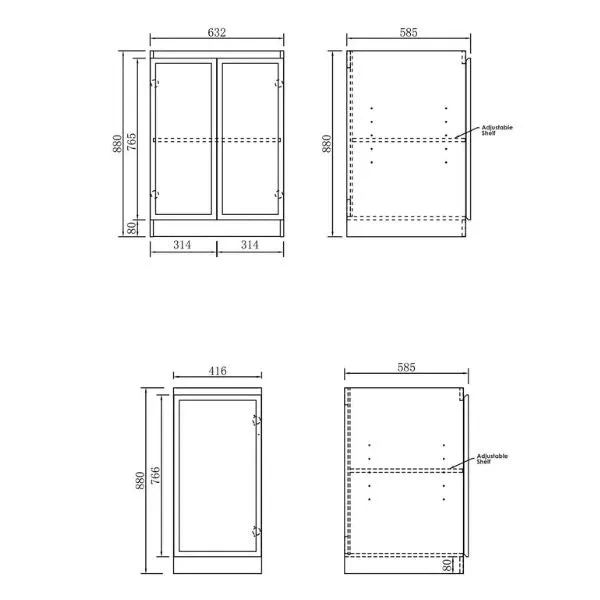 Otti Bondi White 1300mm Laundry Cabinet Set