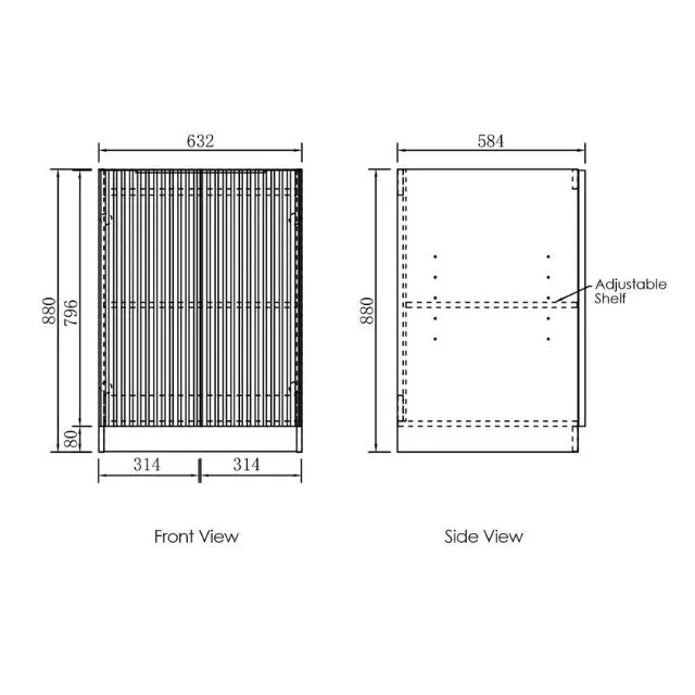 Otti Noosa Fluted White 1060mm Laundry Cabinet Set