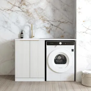 Otti Noosa Fluted White 1300mm Laundry Cabinet Set