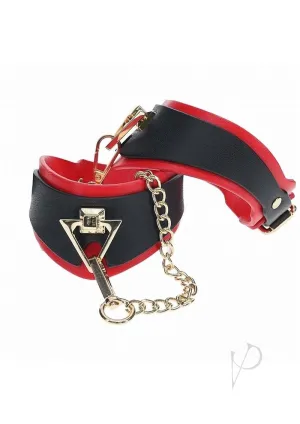 Ouch Milan Coll Leg Cuffs Blk/red