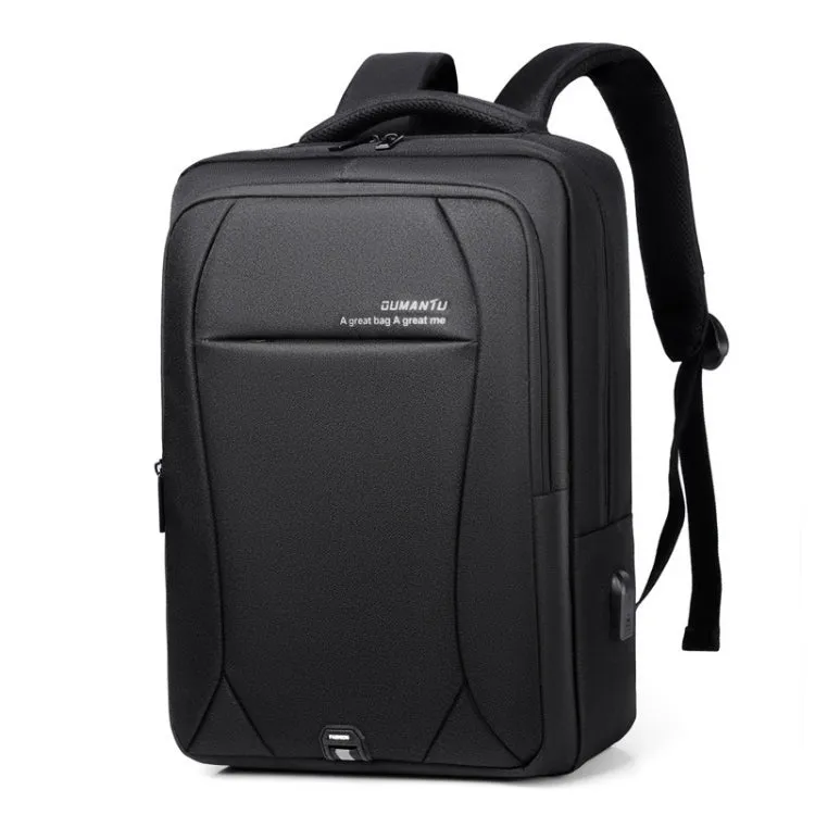 OUMANTU 2101-1 Large Capacity Backpack Waterproof Computer Bag, Color: Ant Cloth Black