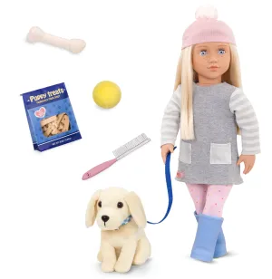 Our Generation 18Inch(45cm) Deluxe Doll With Pet Dog Meagan