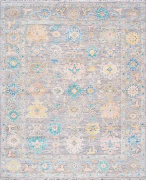 Oushak Collection Hand-Knotted Wool Silver Area Rug- 8' 2" X 10' 0"